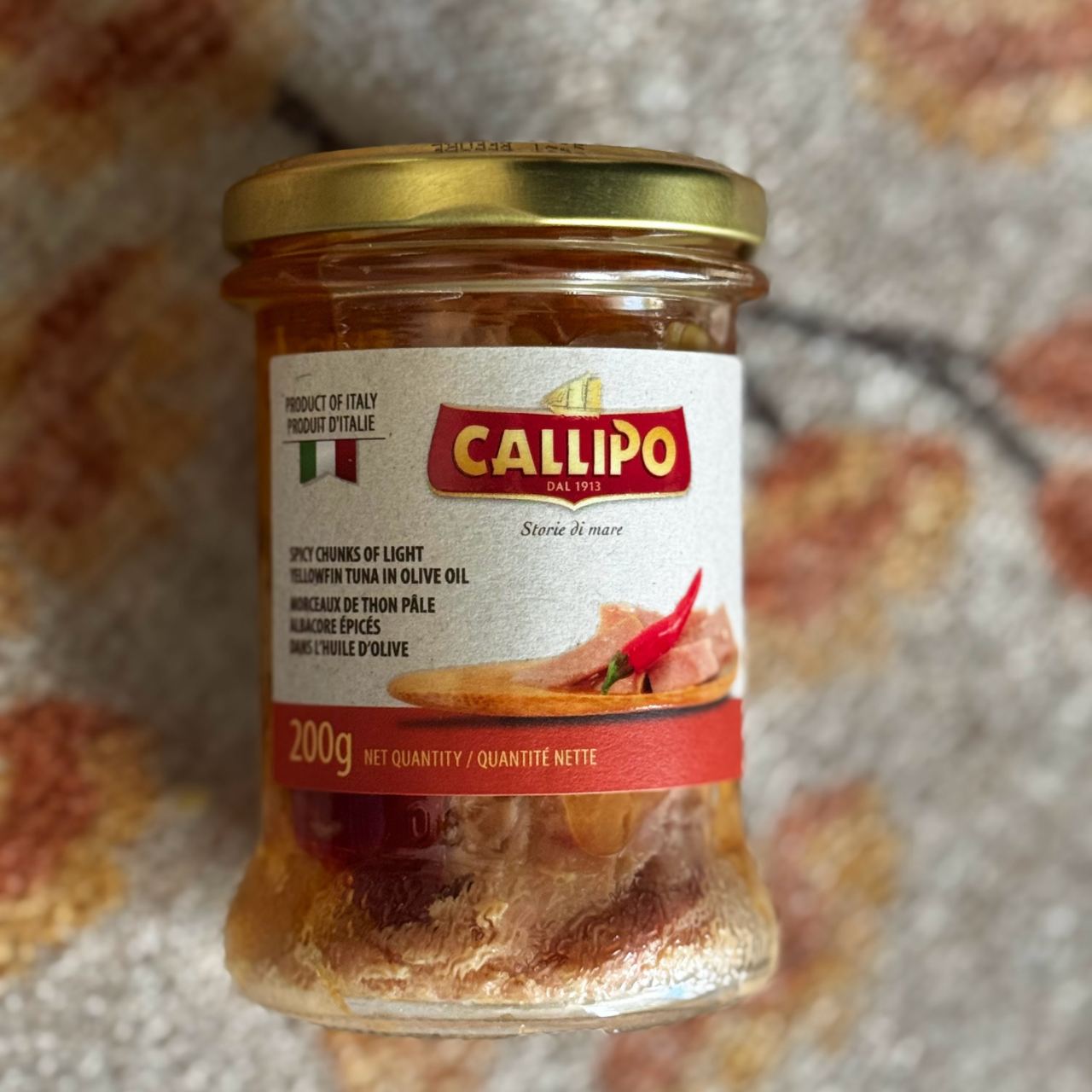 Spicy Chunks of Light Yellowfin Tuna in Olive Oil